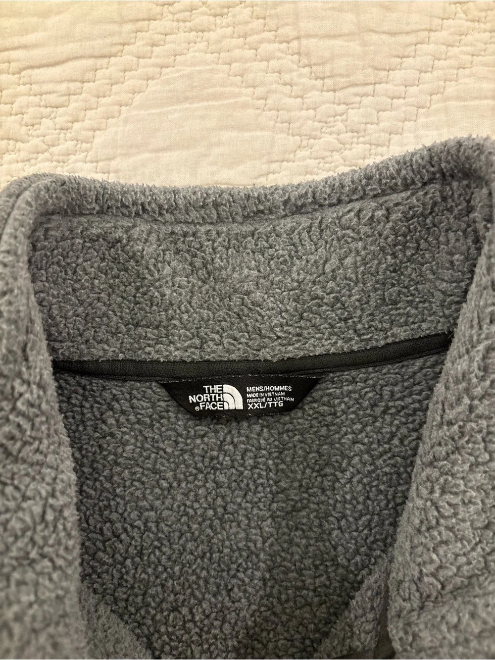 The North Face Gordon Lyons Vest Mens 2XL Full Zip Sherpa Lined Fleece Knit Gray